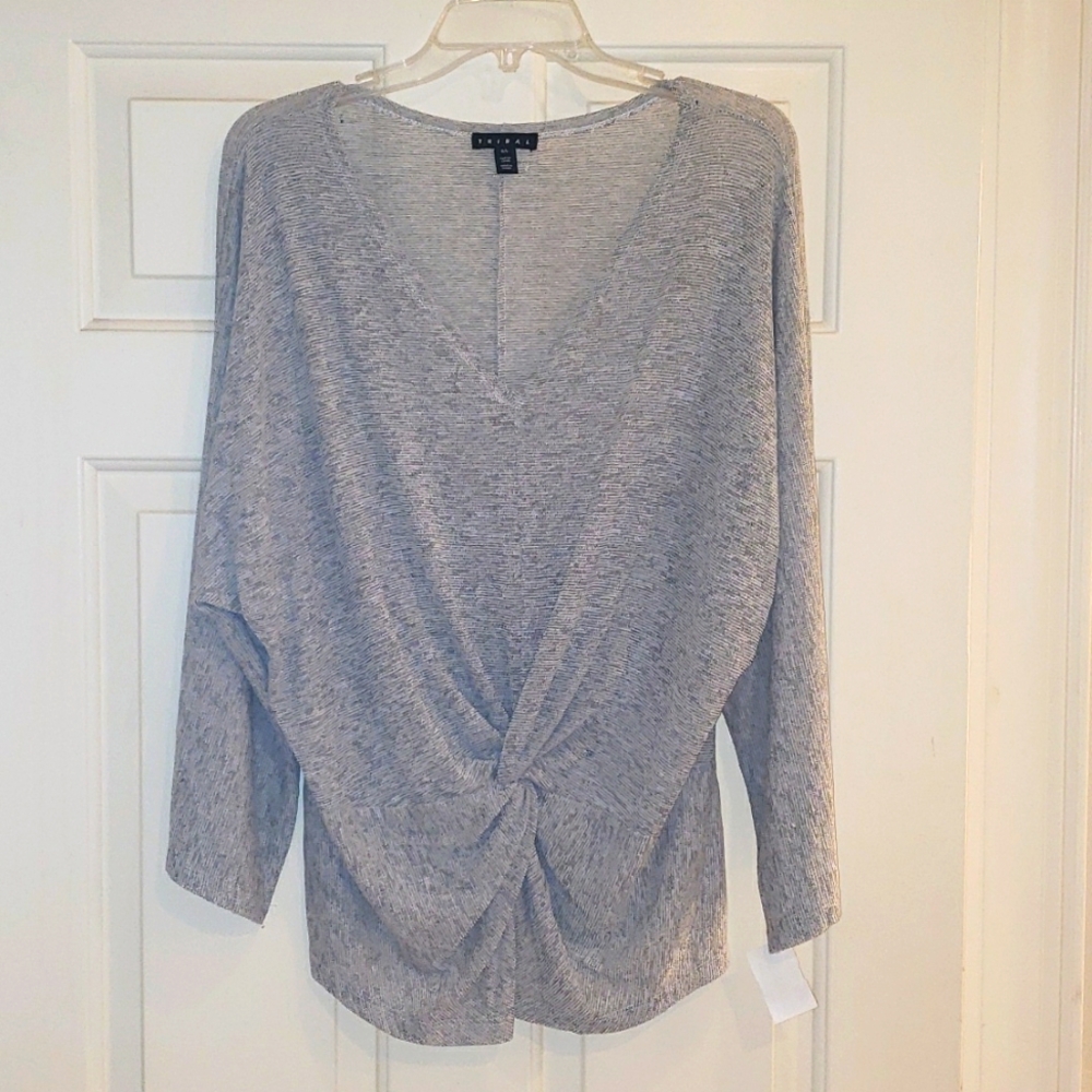 New Tribal top, gray, size Large